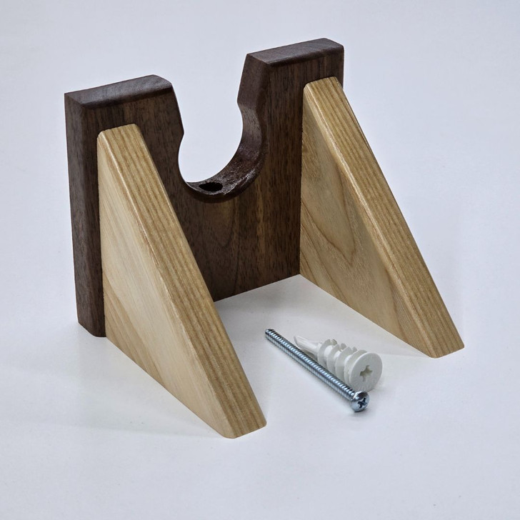 Walnut and Ash Wooden Baseball Bat Wall Hanger