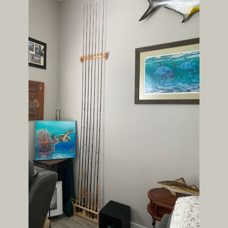 16 inch Solid Maple Wood Fishing Rod Rack