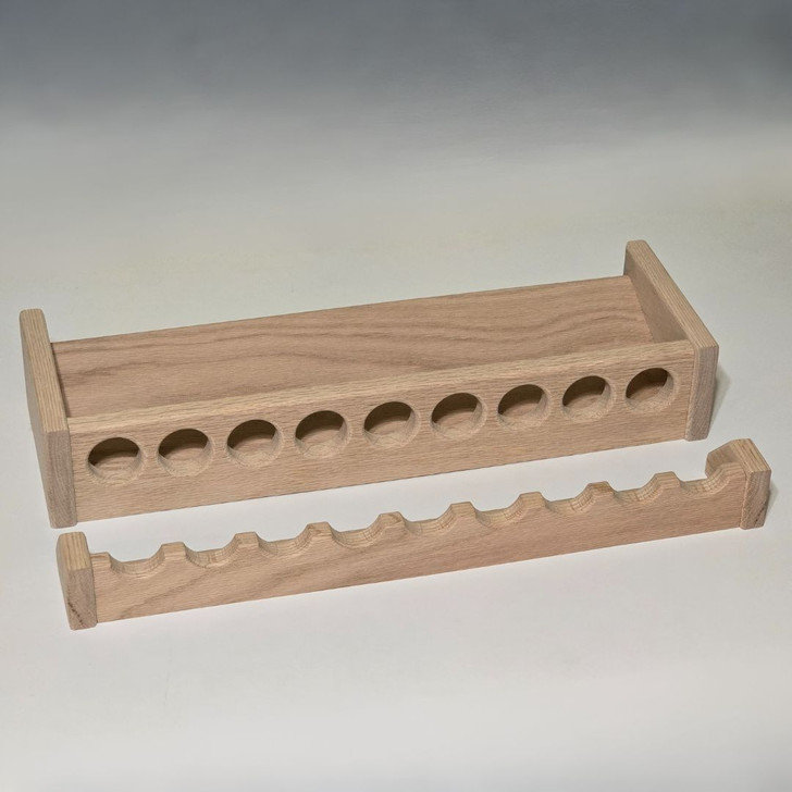 20 Inch Solid Red Oak Wood Fishing Rod Rack, Unfinished