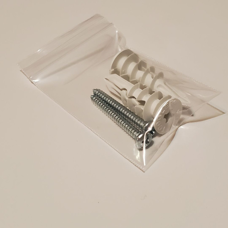 two included screws and drywall anchors