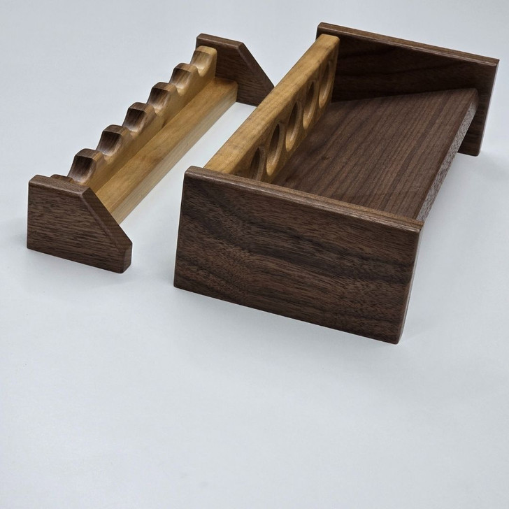 14 Inch Solid Walnut Wood Fishing Rod Rack