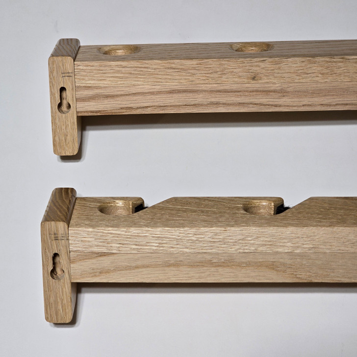 Keyholes in the back of both ends of both pieces allow for simple installation while concealing the fasteners for a clean install.