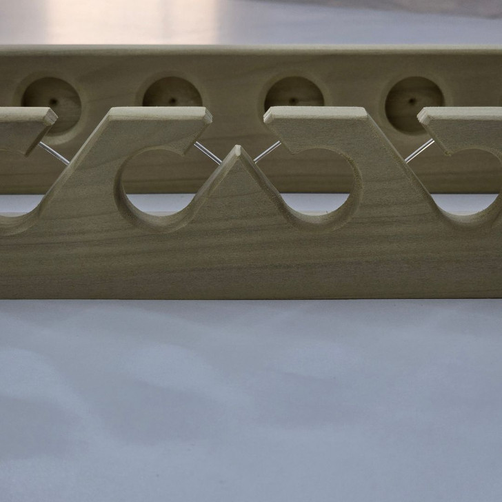 46 inch solid poplar wall mount vertical fly rod rack