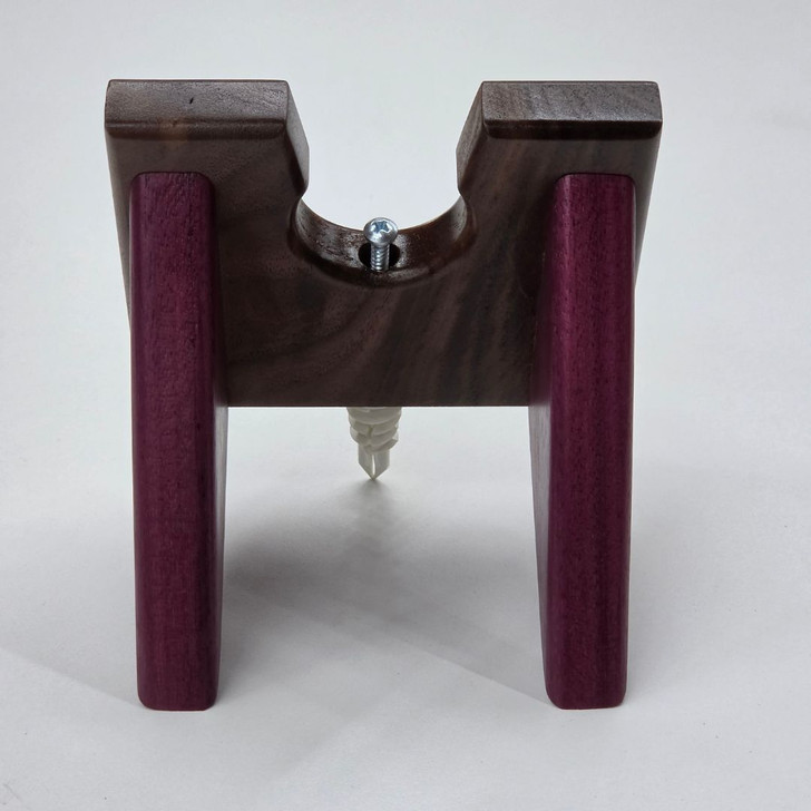Walnut and Purple Heart Wooden Baseball Bat Wall Hanger