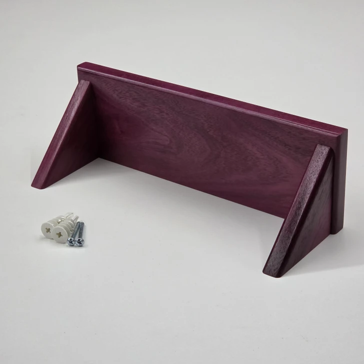 Twelve inch purple heart wood shelf