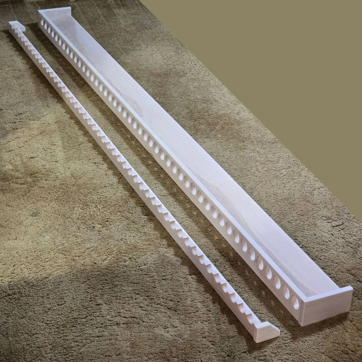 94 inch solid maple wooden fishing rod rack with 46 spaces for rods from Chris Skrobarczyk Carpentry