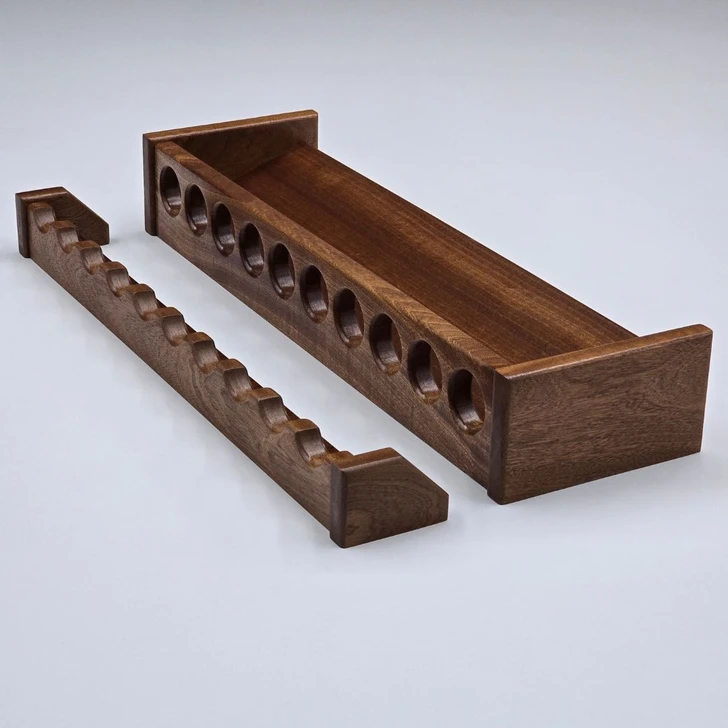 22 Inch Solid Mahogany Wood Fishing Rod Rack, Handcrafted from solid mahogany wood and built to last