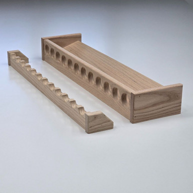26 Inch Rod Rack | Unfinished Solid Red Oak Wood