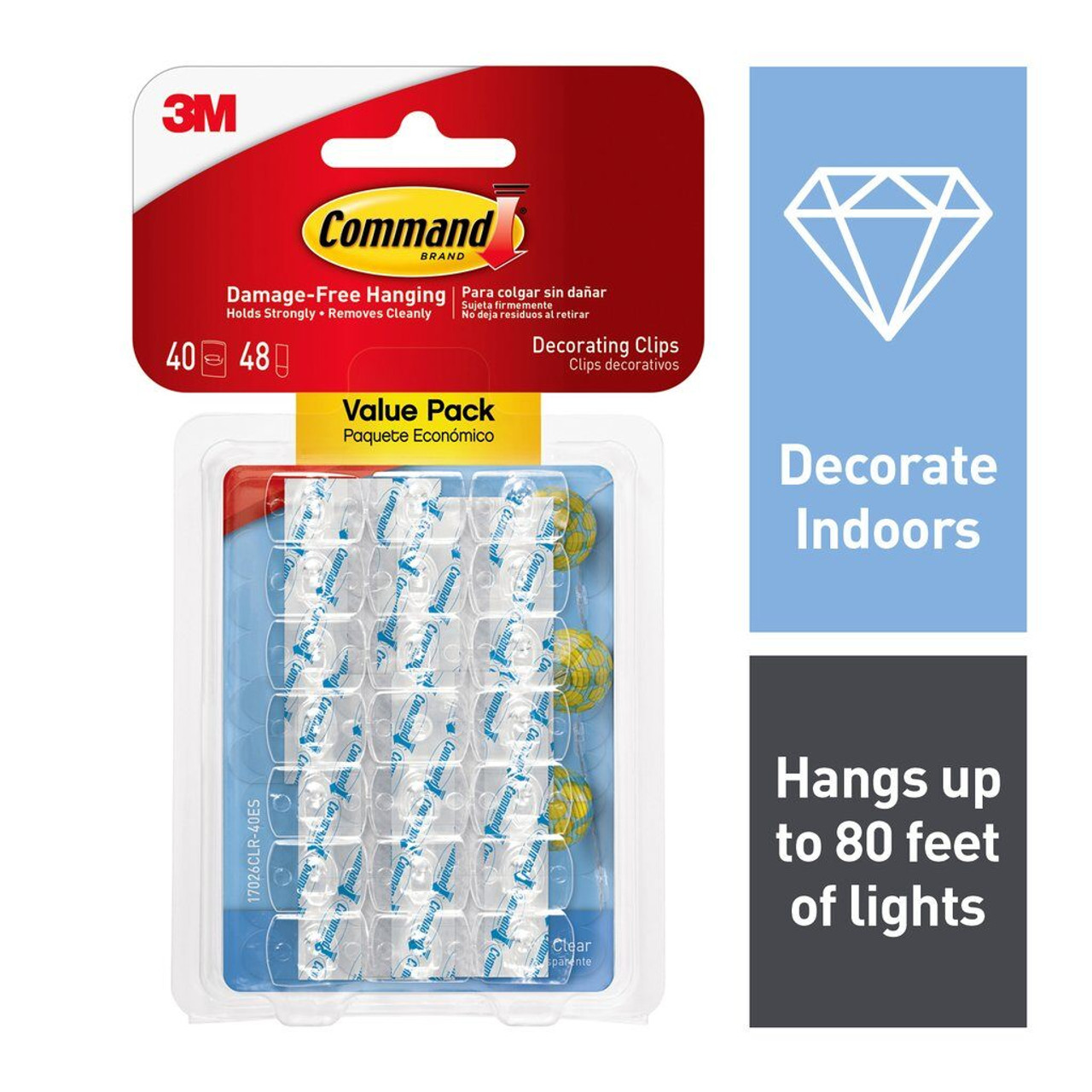 3M Command Clear Round Cord Clips with Clear Strips