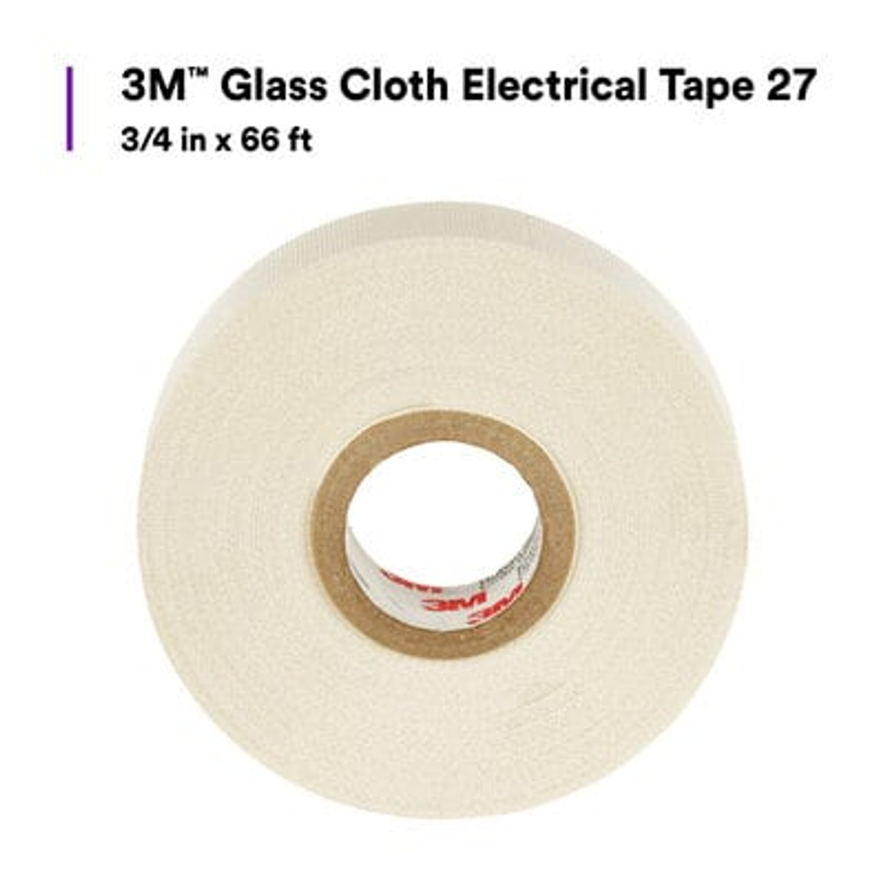 Scotch 27 Electrical Tape, 66 ft L, 1/2 in W, Cloth Backi