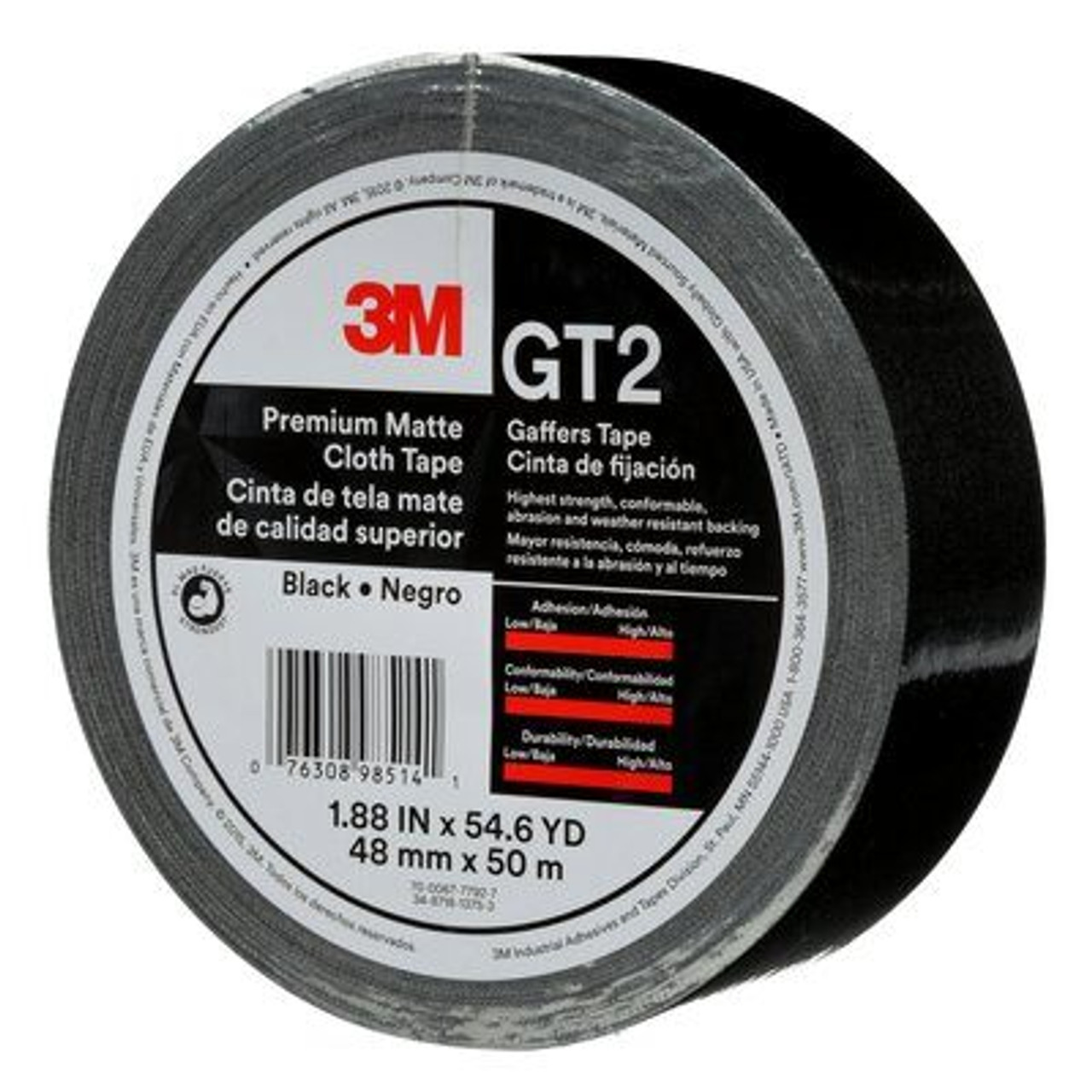 3M™ 850 High Strength Polyester Film Tape – Clean Removal, Black