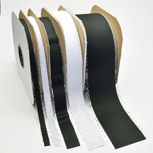 Image of different width rolls of black and white VELCRO® Brand Sew-On available at iTapeStore.com