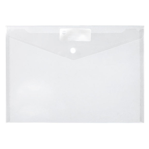 A4 CLEAR DOCUMENT WALLET  WITH BUTTON ENCLOSURE