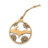 Upper Peninsula Snowflakes Christmas Ornament