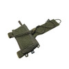 side top view of a tactical military style counter weight pouch for night vision retention in ranger green