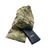 front view of the dm tactical military style low profile dump pouch with mag being inserted
