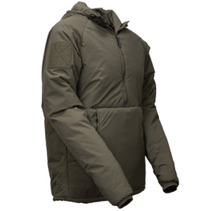 45 degree View of Helion Type B Pullover with hood in Ranger Green