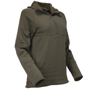 45 degree view of Women's Baseline Hoodie in Ranger Green 45 degree view of Women's Baseline Hoodie in Ranger Green