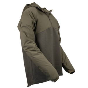 45 Degree view of Men's Helion Raid with hood in Ranger Green. 45 Degree view of Men's Helion Raid with hood in Ranger Green.