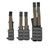 Back of Three Pouches; Single Pistol, Double Pistol, and Rifle mag with MOLLE + MOLLE Straps Shown Before Attachment