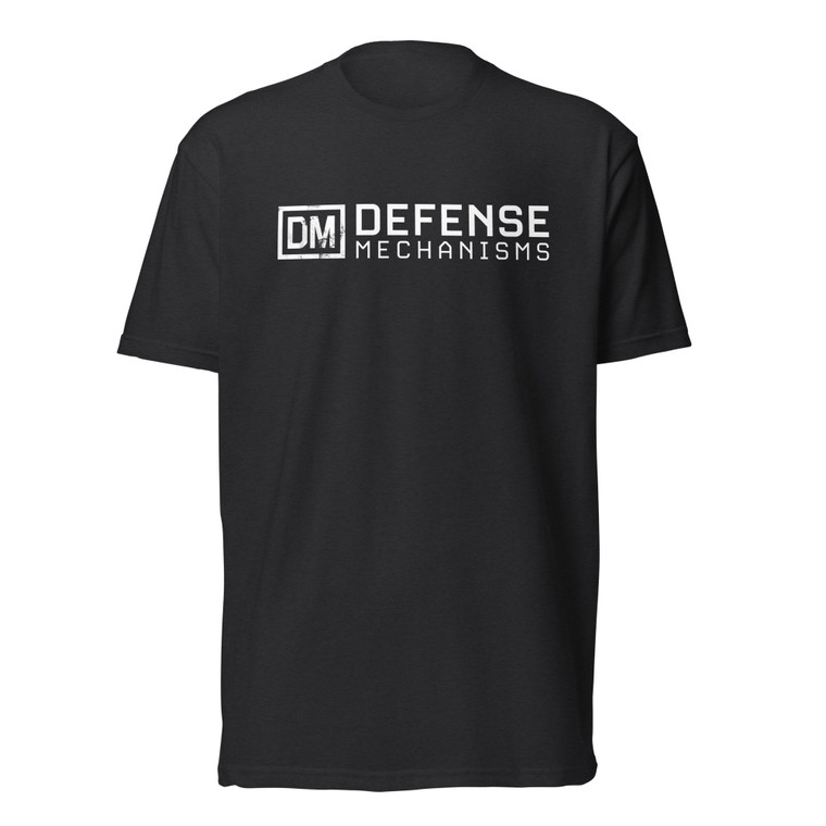 Front View of Defense Mechanisms Logo Black Tee