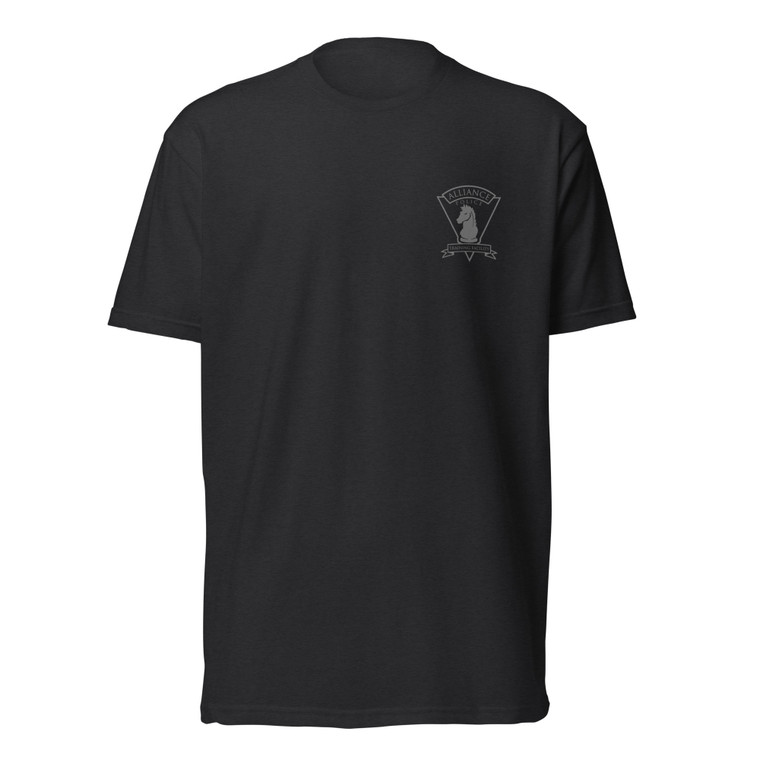 Front View of Alliance Police Training Small Logo Black Tee