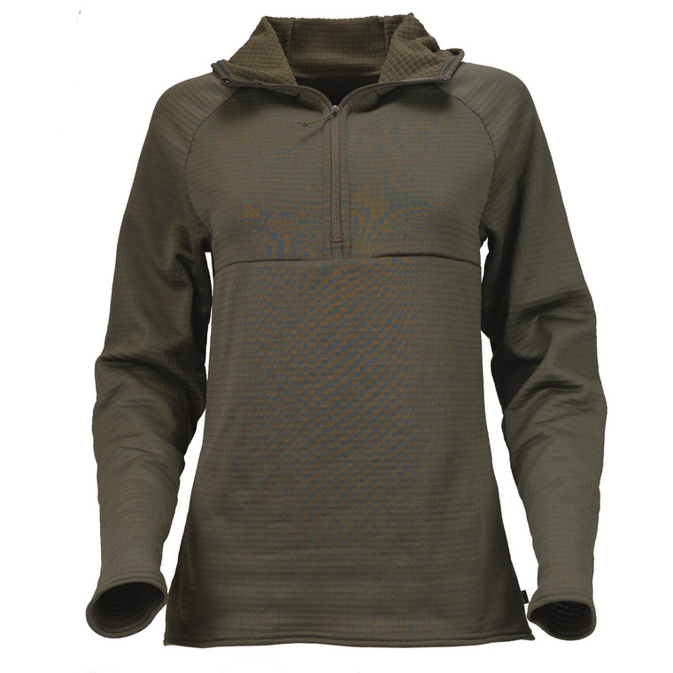 Front view of Women's Baseline Hoodie in Ranger Green Front view of Women's Baseline Hoodie in Ranger Green