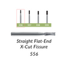 Carbide Burs. FG-556 Straight Flat-End X-Cut Fissure. 10 pcs.