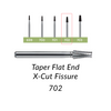 Carbide Burs. FG-702-L OS Taper Flat End X-Cut Fissure. 10 pcs.