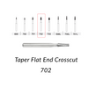 Carbide Burs. FG-702 Taper Flat End Crosscut. Clinic Pack of 100 pcs/bag