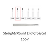 Carbide Burs. FG-1557 Short Shank  Straight Round End Crosscut. Clinic Pack of 100 pcs/bag