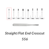 Carbide Burs. FG-556 Short Shank  Straight/Flat End Crosscut. Clinic Pack of 100 pcs/bag