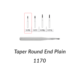 Carbide Burs. FG-1170 Taper Round End Plain. 10 pcs.