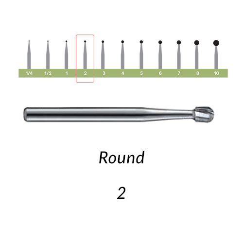 Carbide Burs. FG-2 Round. 10 pcs.