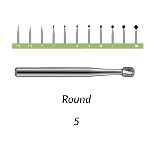 Carbide Burs. FG-5 Round. 10 pcs.