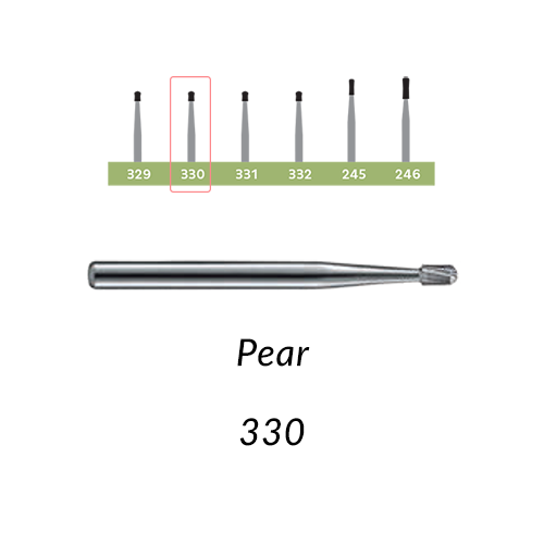 Carbide Burs. FG-330 Pear. Clinic Pack of 100 pcs/bag