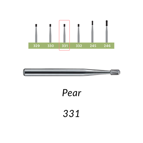 Carbide Burs. FG-331, Pear. 10 pcs.