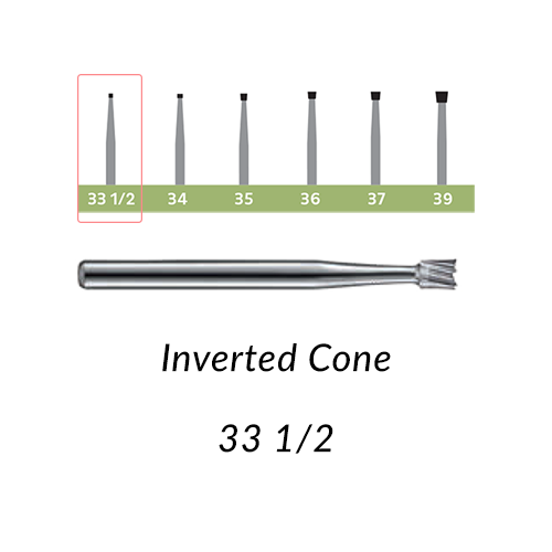 Carbide Burs. RA-33.5 Inverted Cone. 10 pcs.