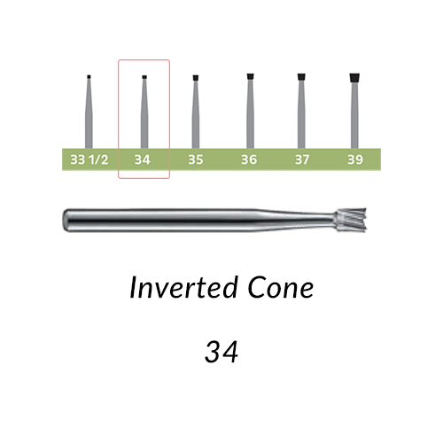 Carbide Burs. FG-34 Inverted Cone. 10 pcs.