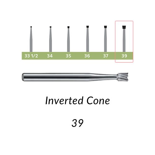 Carbide Burs. FG-39 Inverted Cone. 10 pcs.