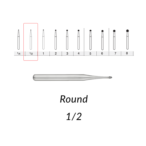 Carbide Burs. FG-1/2 Short Shank Round.  Clinic Pack of 100  pcs/bag