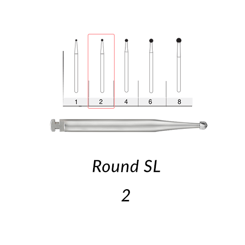 Carbide Burs. RA-2-SL Round. 5 pcs.