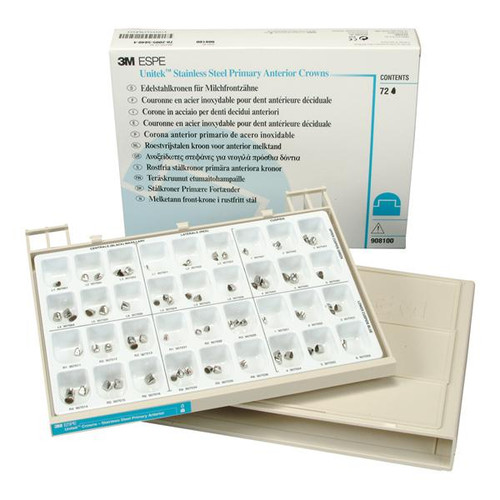 Unitek Stainless Steel Crowns Size Assorted Primary Anterior Set 72/Box