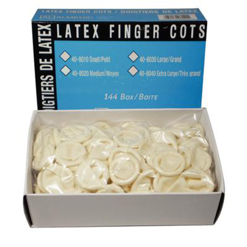 Almedic Latex Finger Cots Small 144/box