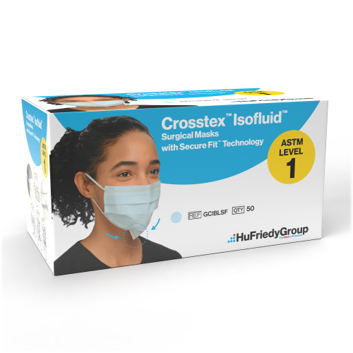 Isofluid Earloop Mask w/Secure Fit, L1, 50/Box
