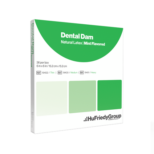 Hu-Friedy, Dental Dam, Latex, Heavy, Green, Mint, 52/Box, 19201