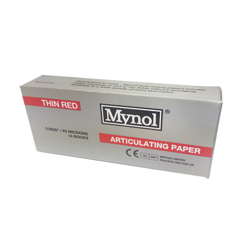 Mynol articulating Paper-Thin Red 0.0025"/63 Microns,140/Box