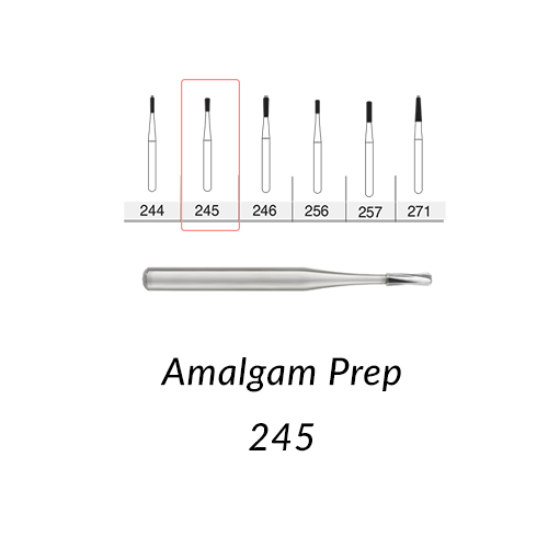 Carbide Burs. FG-245 Amalgam Prep. Clinic Pack of 100 pcs/bag