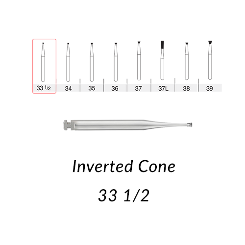 Carbide Burs. RA-33 1/2 Inverted Cone. 10 pcs