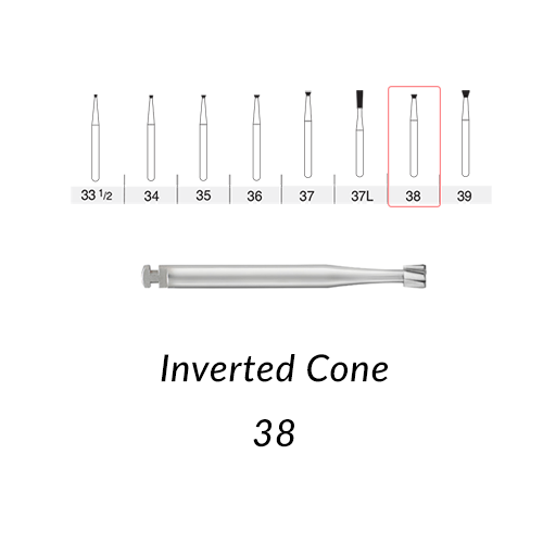 Carbide Burs. RA-38 Inverted Cone. 10 pcs